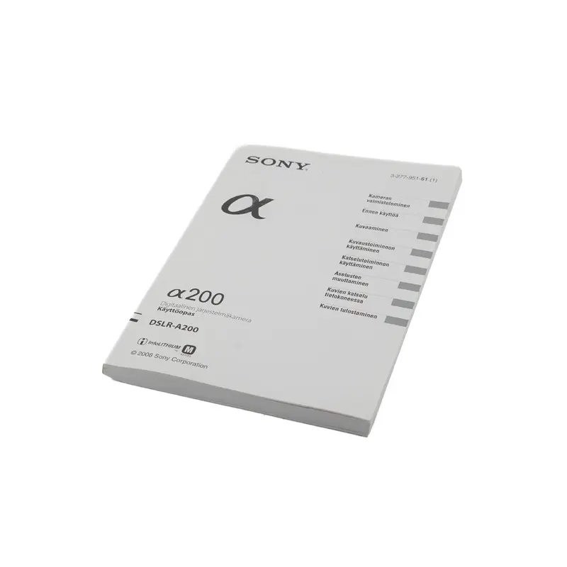 Sony A200 Instructions