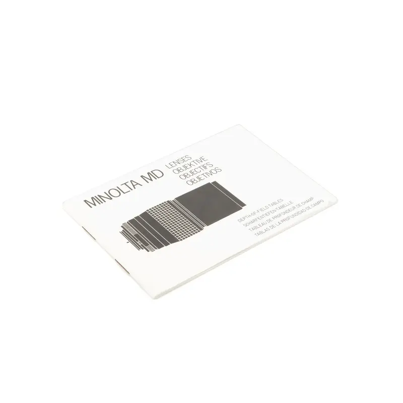 Minolta Depth Of Field Tables For Minolta MD Lenses
