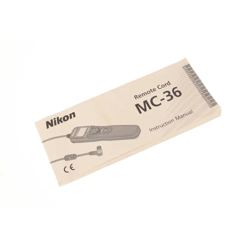 Nikon MC-36 Remote Cord Instruction Manual