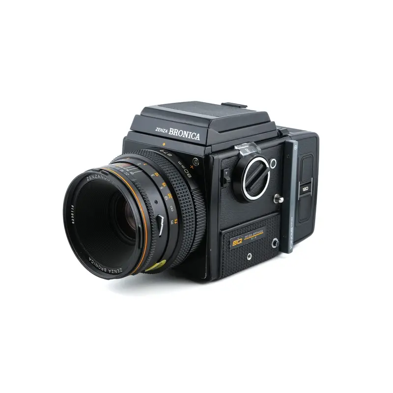 Zenza Bronica SQ + SQ 6x6 120 Roll Film Back + 80mm f2.8 Zenzanon-S + Waist Level Finder