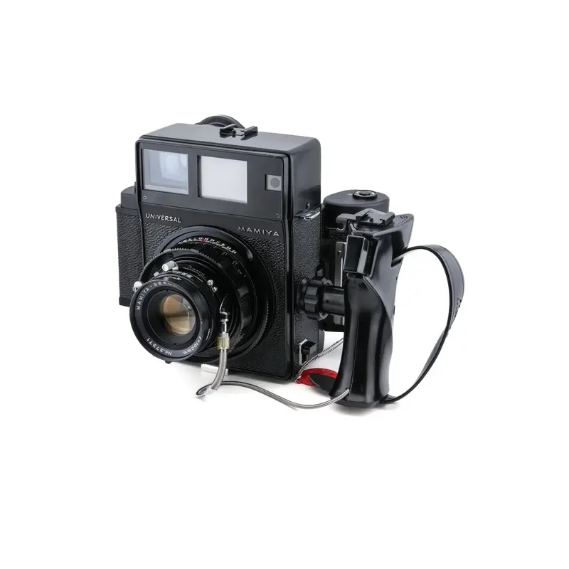 Mamiya Universal Press + 100mm f3.5 Sekor + 6x9 Roll Film Adapter + Left Hand Grip
