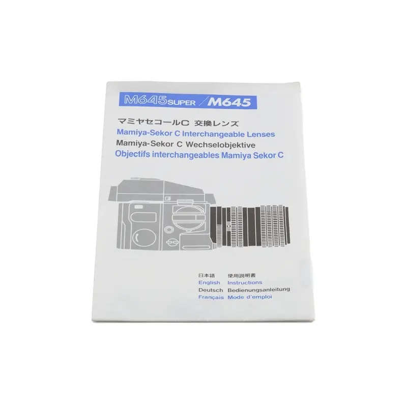 Mamiya Sekor C Interchangeable Lenses Instructions