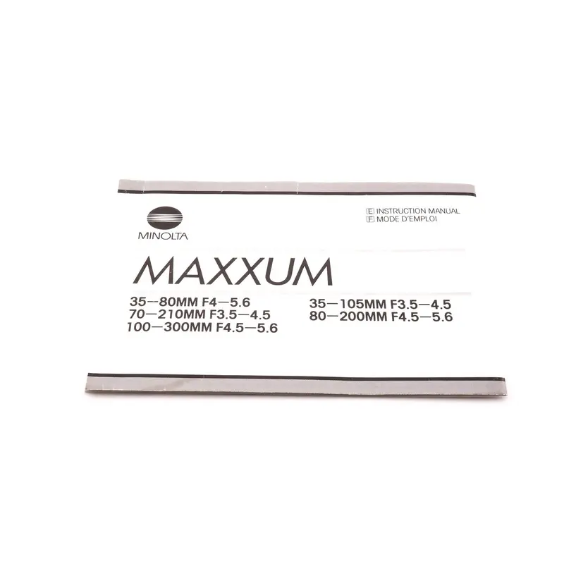 Minolta AF Zoom Lenses / Maxxum AF Zoom Lenses Instructions
