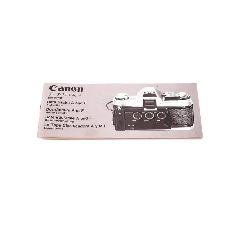Canon Data Back A and F Instructions