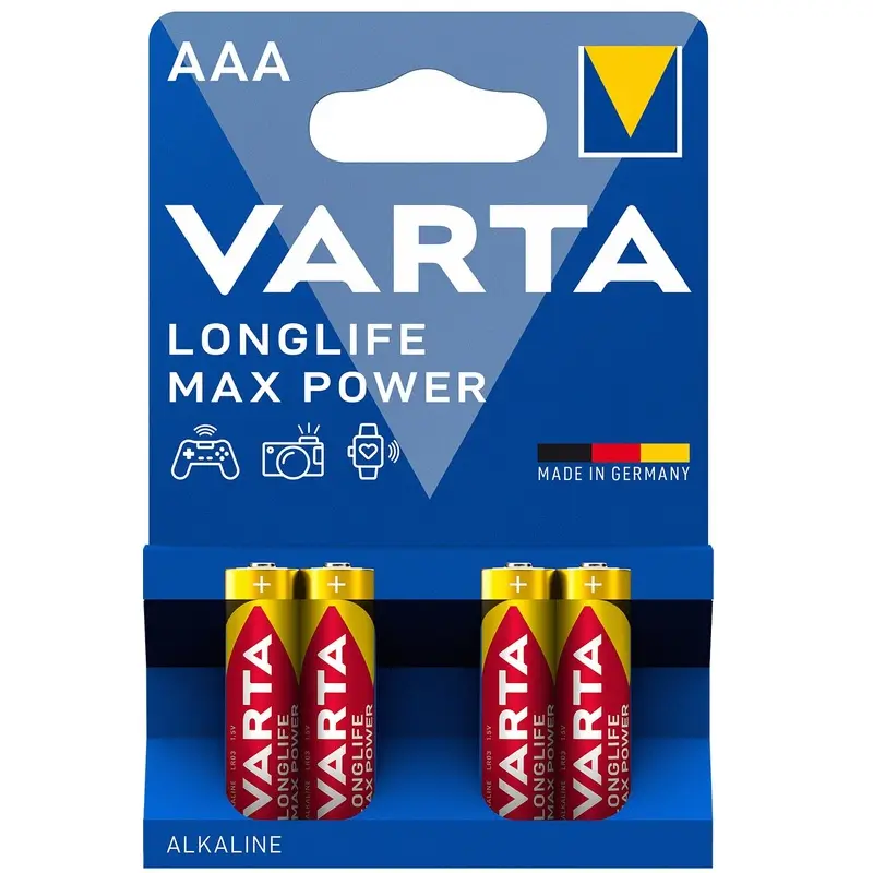 Varta 1x4 AAA 1.5V Longlife Max Power Alkaline Batteries