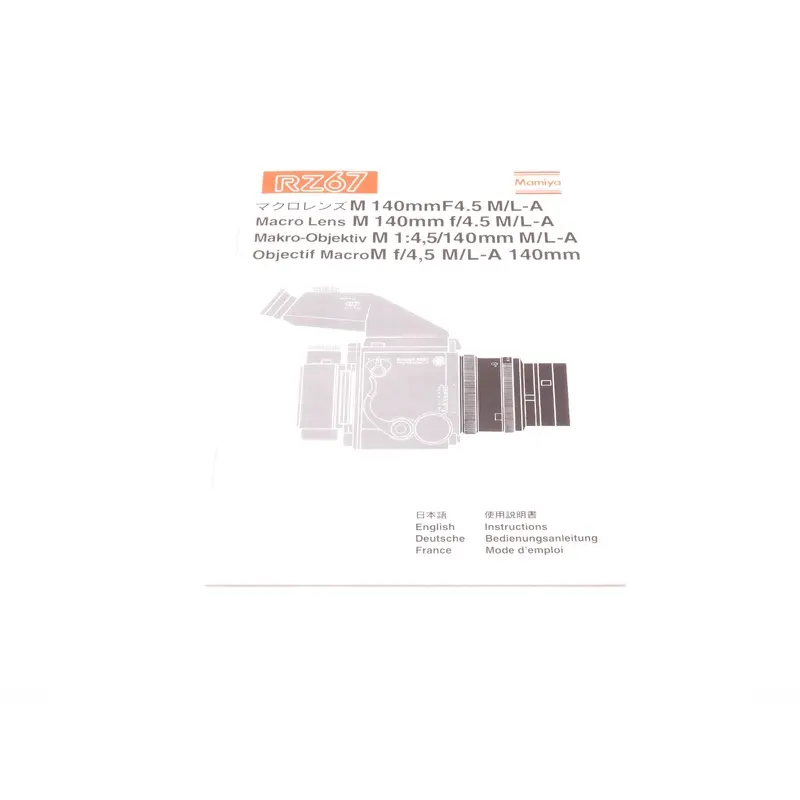 Mamiya Macro Lens M 140mm f/4.5 M/L-A Instructions