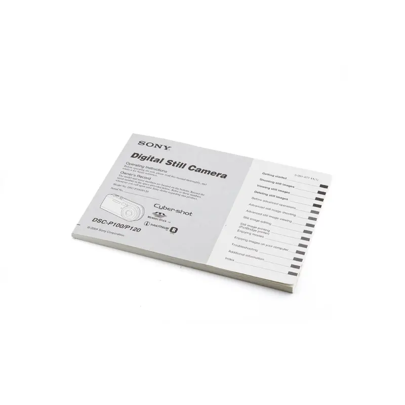 Sony Cyber-shot DSC-P100 Instructions