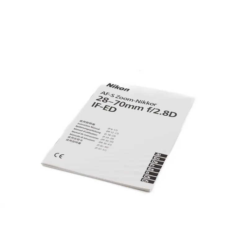 Nikon 28-70mm f2.8 D ED AF-S Instructions