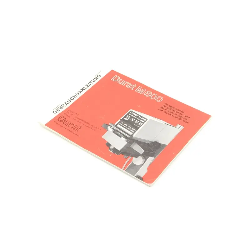 Durst M 600 Instructions