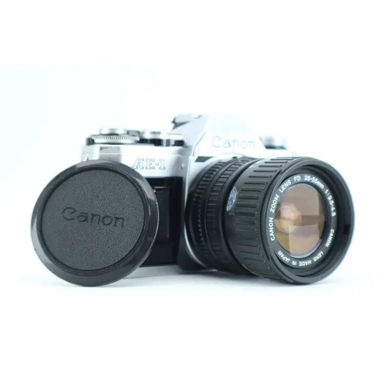 Canon AE-1 with Canon zoom lens FD 28-55m 1:3.5-4.5 lens