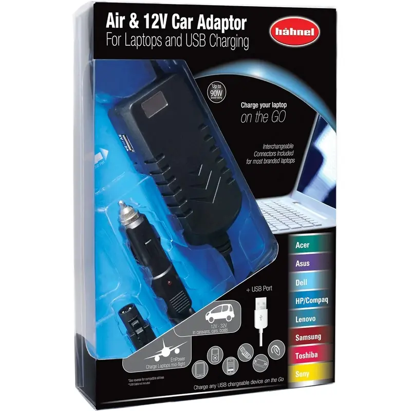 Hahnel Car and Air Power Adaptor with 12V Car and Empower Airline Plugs