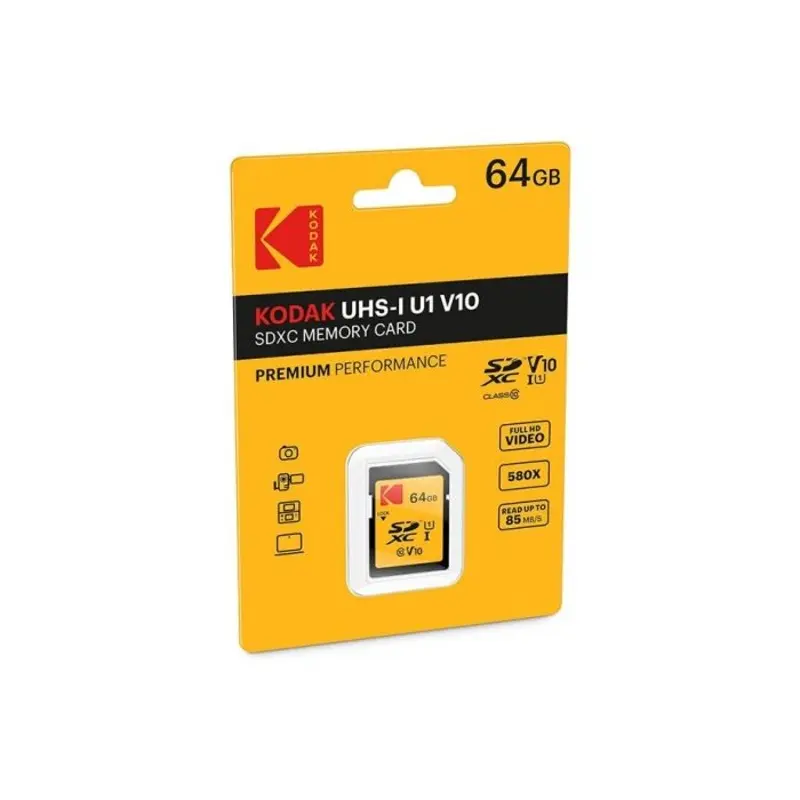 Kodak SD Card 64GB Premium Performance UHS-1 U1 V10 SDXC