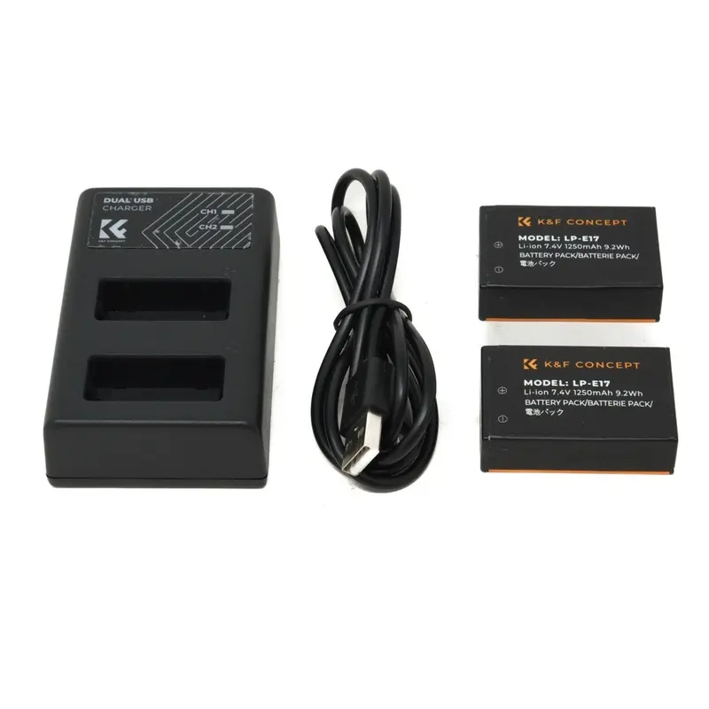 Used K&F LP-E17 Battery + USB Charger Set - Boxed - (SH42757)