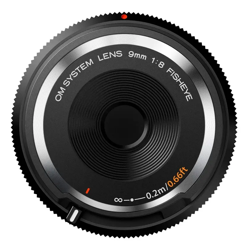CLEARANCE Olympus 9mm f8 Fisheye Body Cap Lens - Black MFT