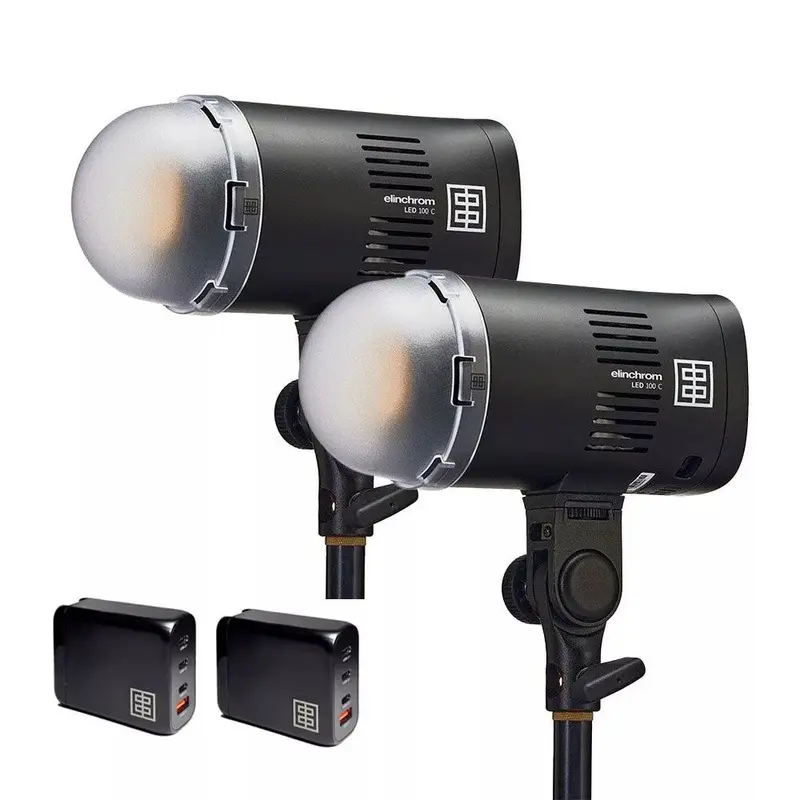 Elinchrom LED 100 C  Dual Head Kit with 2x 100W Fast Chargers