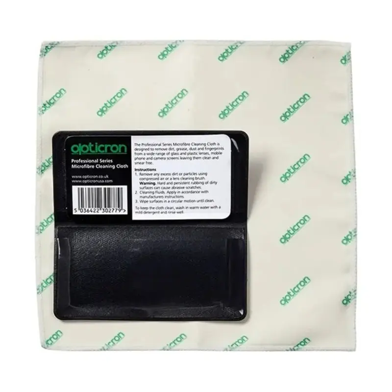 Opticron 20x20 microfibre cleaning cloth in pouch
