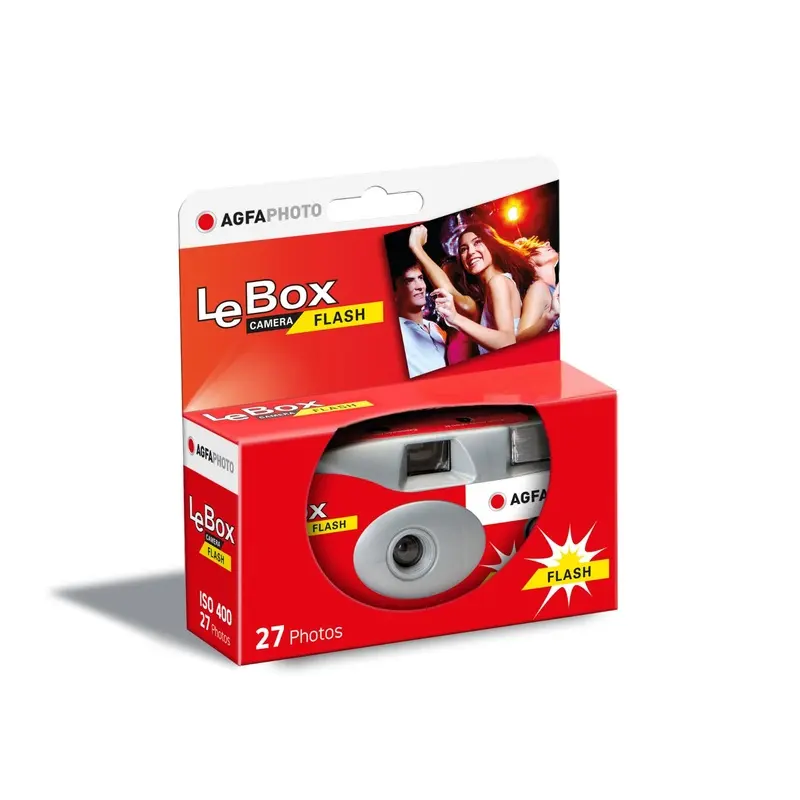 Agfa LeBox Single Use Disposable Camera with Flash 27 exposures