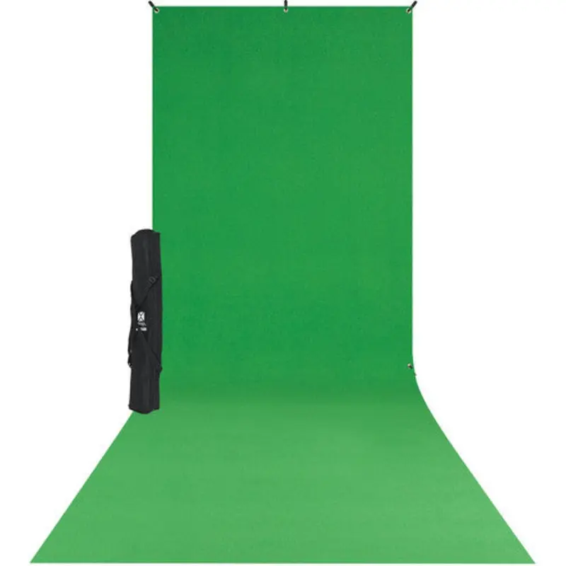 X-Drop Wrinkle-Resistant Sweep Backdrop Kit - Chroma-Key Green Screen (5' x 12')