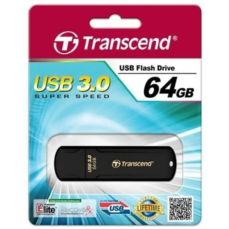 Transcend JetFlash 700 64GB USB 3.0 Flash Stick Pen Memory Drive - Black