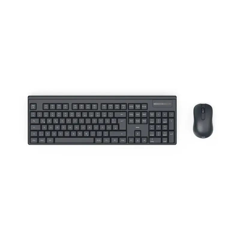 Hama WKM-100 Wireless Keyboard with Mouse, Wireless, Batteries, black, QWERTY UK