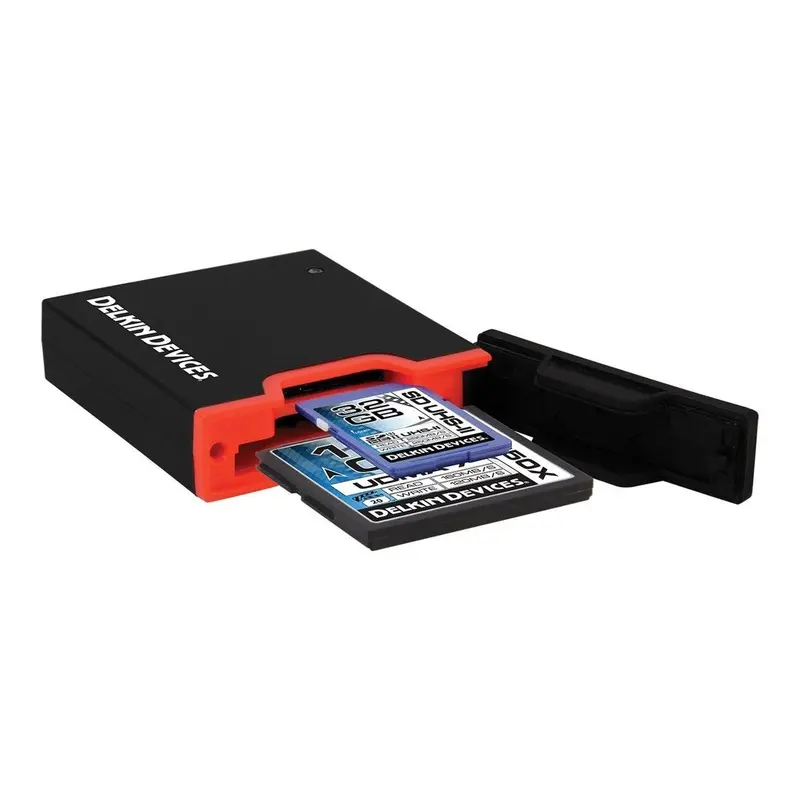 Delkin USB 3.0 Dual Slot SD UHS-II and CF Memory Card Reader - Black