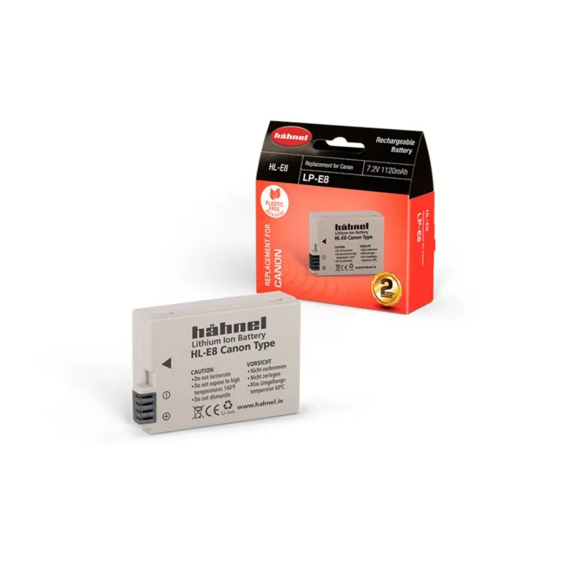 Hahnel HL-E8 LP-E8 1120mAh 7.2V Li-ion Battery for Canon Cameras