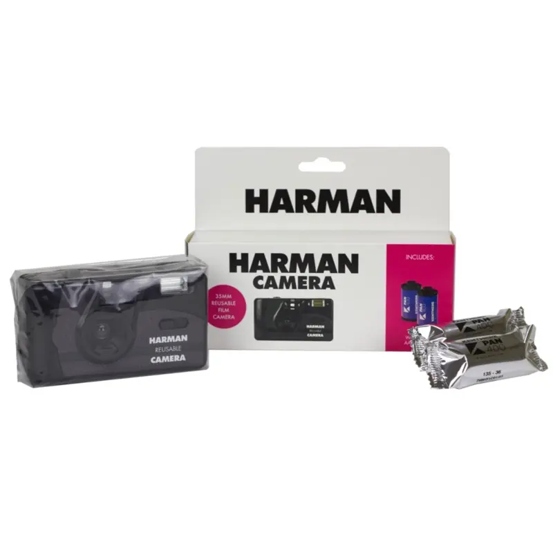 Ilford Harman Re-useable 35mm Camera Kit Inc 2 Kentmere 400 36exp
