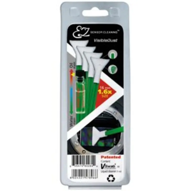 Visible Dust 1.6x Size Sensor Cleaning Kit (1ml Smear Away Solution and 4 Green Swabs)