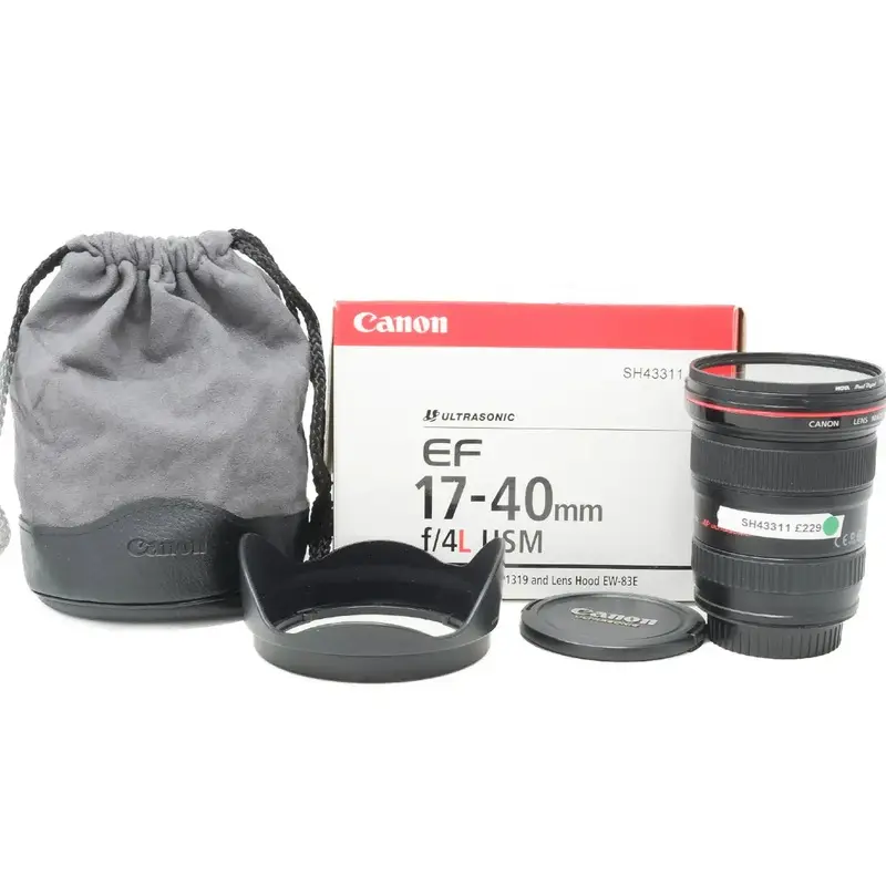 Used Canon EF 17-40mm F4 L USM with Hoya 77mm Pro 1 UV (Boxed SH43311)