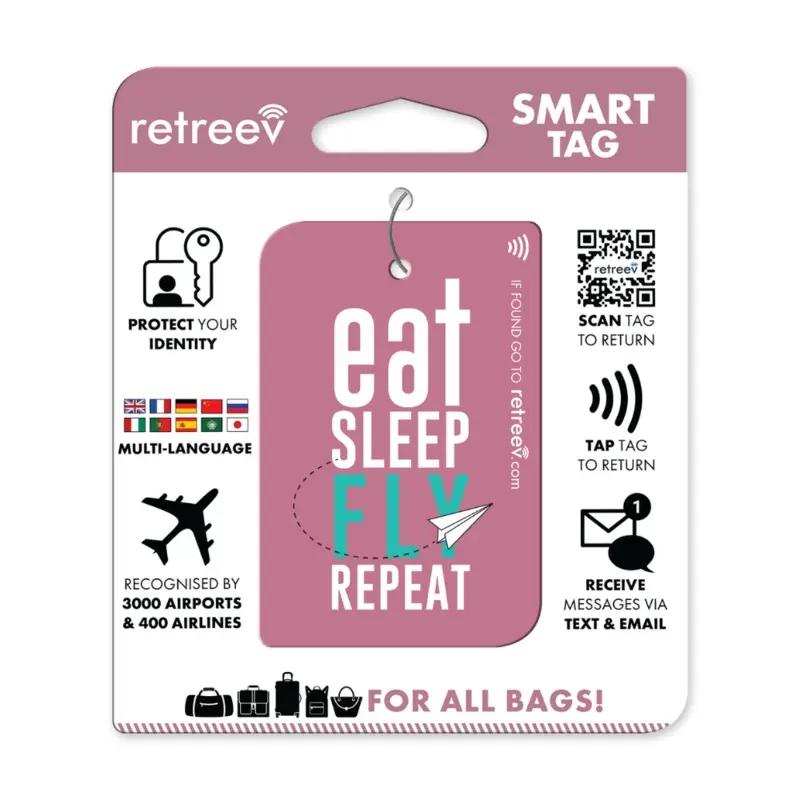 Retreev SMART Tag - Eat sleep fly repeat