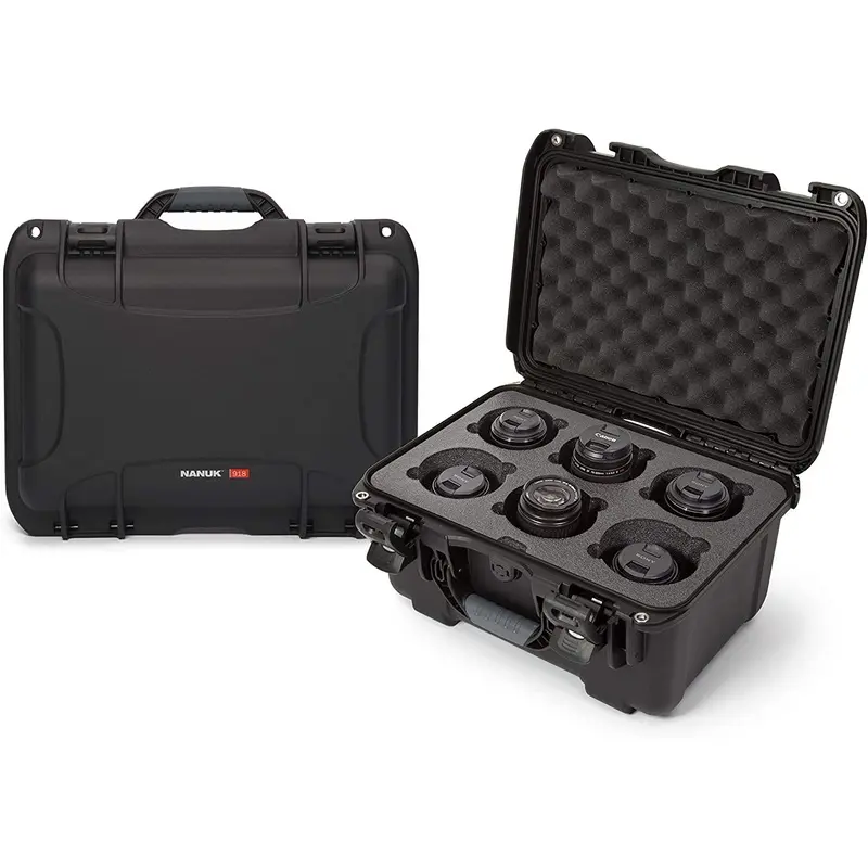 NANUK Protective Case 918 w/Custom Foam - Black (for 6-Up Lenses)