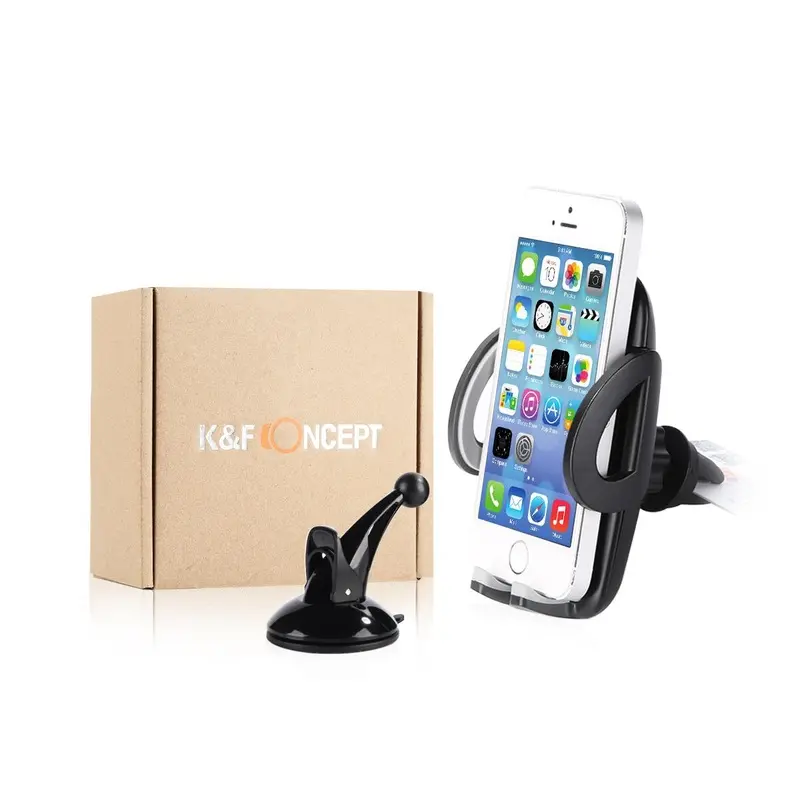 K&F Car Phone Holder Mobile Device Mounting System (Suction & Vent)