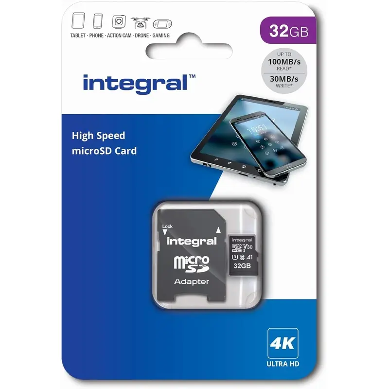 Intergal Memory 32GB MicroSDXC Premium High Speed Memory Card
