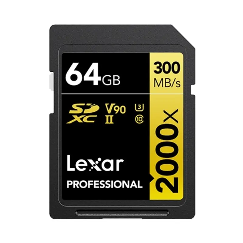 Lexar Professional 2000x SDHC/SDXC UHS-II Card GOLD Series - 64gb