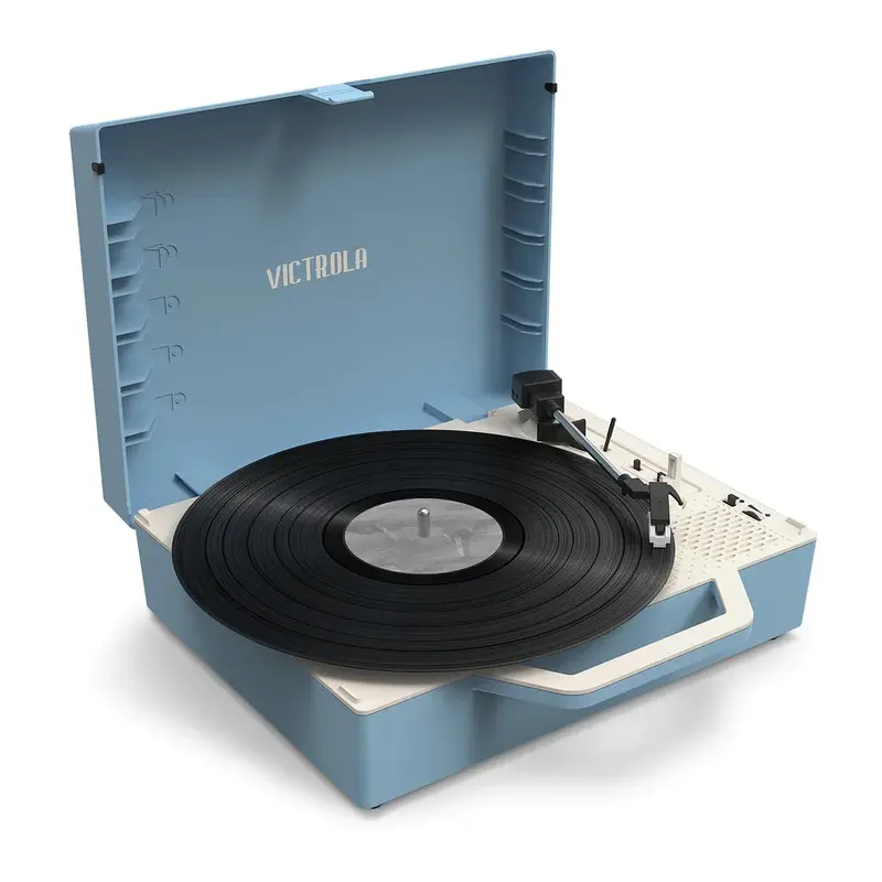 Victrola Re-Spin Sustainable Bluetooth Suitcase LP Record Player - Blue
