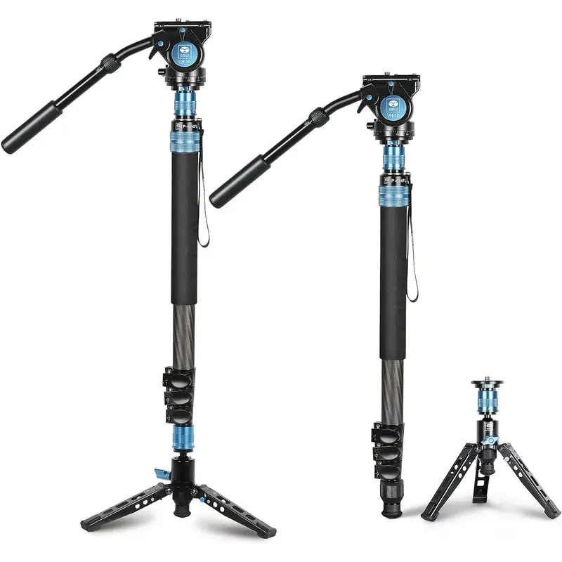 SIRUI P-424FL Carbon Fibre Monopod with VH-10 Fluid Video Head