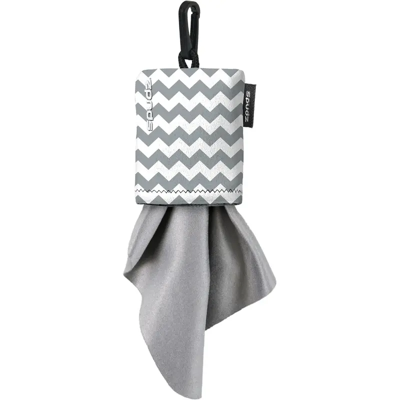 Spudz 10x10 Classic Lens Cloth In Pouch  - Gray Chevron