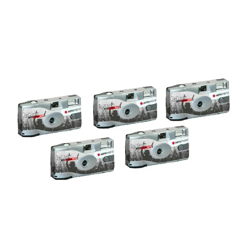 AgfaPhoto LeBox 400 B&W Disposable Camera with Flash (36 Exposures) - 5 Pack
