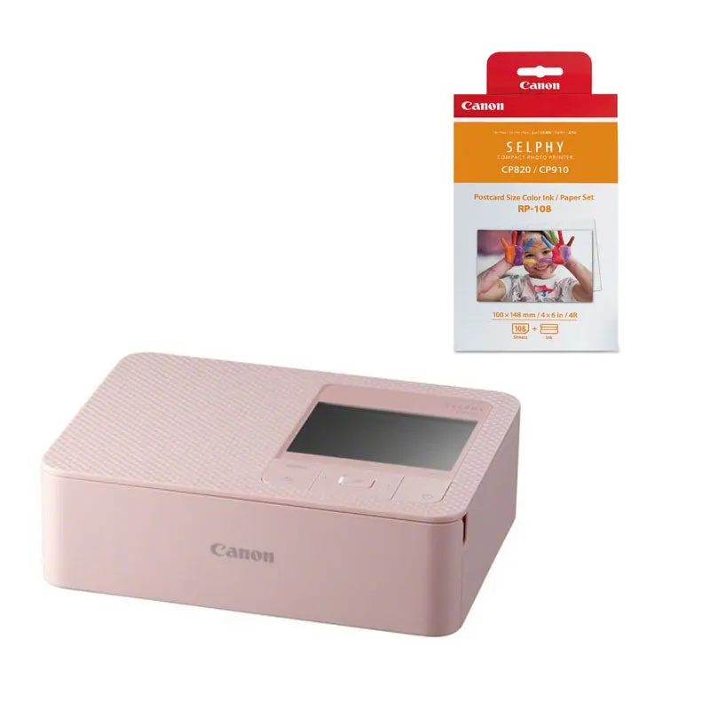 Canon Selphy CP1500 and Canon RP-108 Paper Kit - Pink