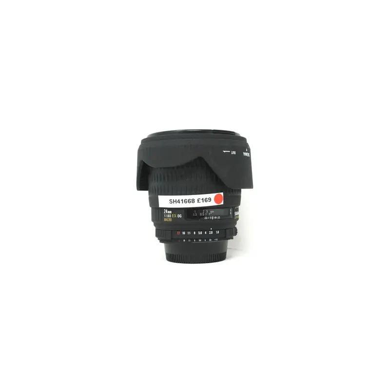 Used Sigma 24mm F1.8D EX DG Prime lens in Nikon fit - (SH41668)