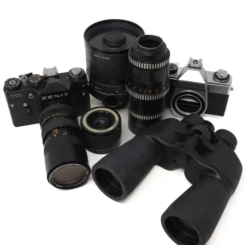 Selection of Classic SLR cameras/Lenses/ Binoculars in Need of repair (SH43403)