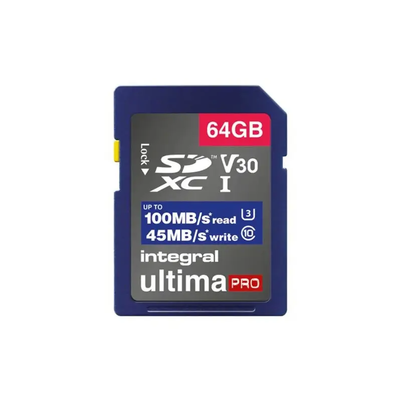 Integral 64GB High Speed SD SDXC Card V30 UHS-I U3