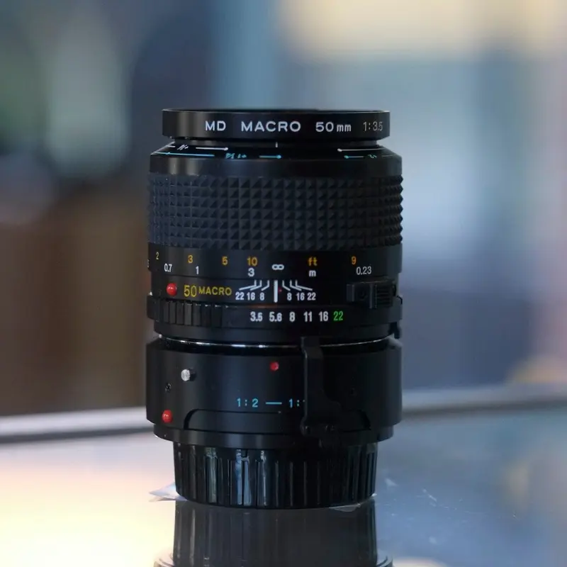 Minolta MD Macro 50mm f3.5 with extension tube