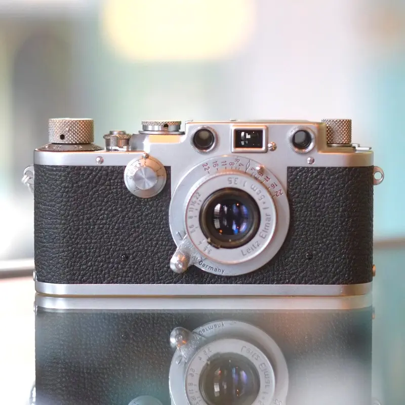 Leica IIIf (black dial) with 5cm f3.5 Elmar