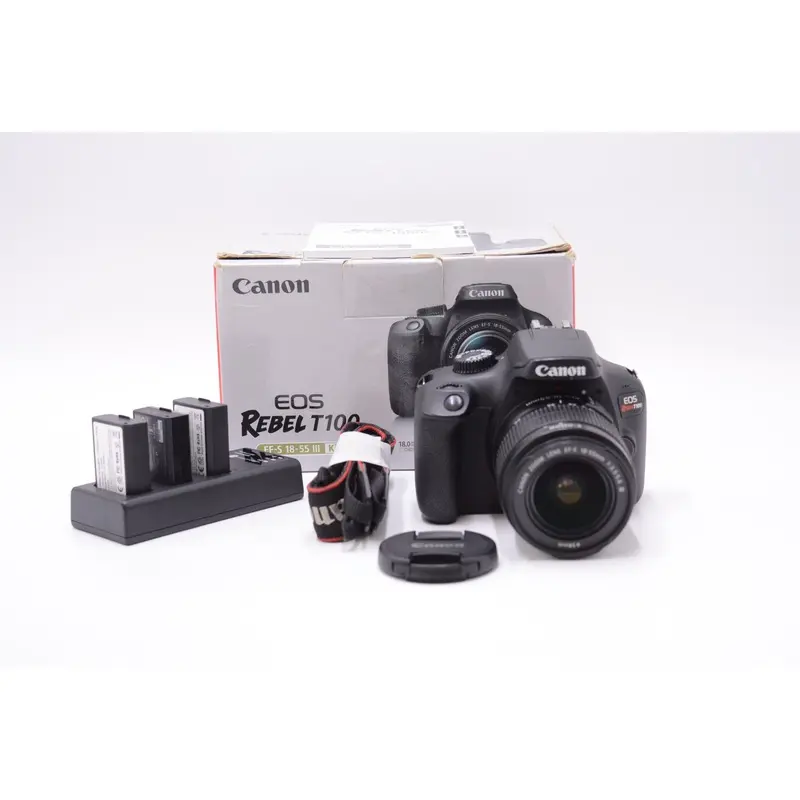 Canon REBELT100/1855/01145 EOS Rebel T100 W/ EF-S 18-55 3.5-5.6 III, Used