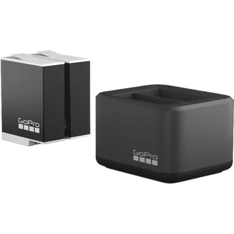Gopro Dual-Battery Charger w/Two Enduro Batteries F/Hero12, Hero11, Hero10, Hero9