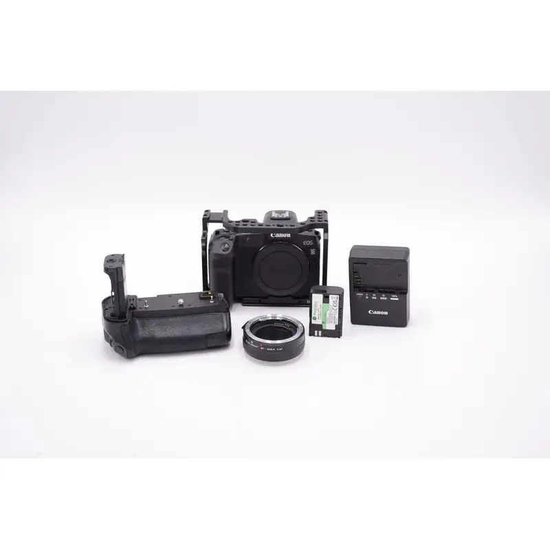 Canon EOSR/BUNDLE/01416 EOS R Mirrorless Camera W/Cage + EF Lens Adapter, Used