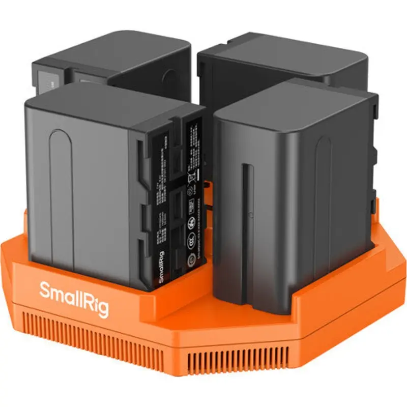 SmallRig 4834 4-Channel Charger + L-Series/NP-F970 4-Battery Kit
