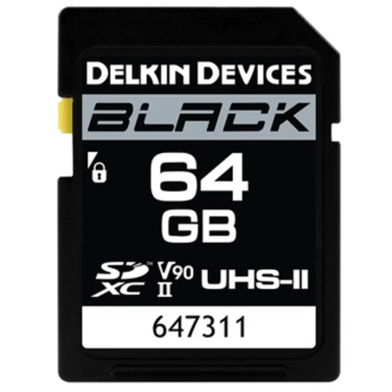 Delkin DSDBV9064 64GB Black UHS-II SDXC Memory Card