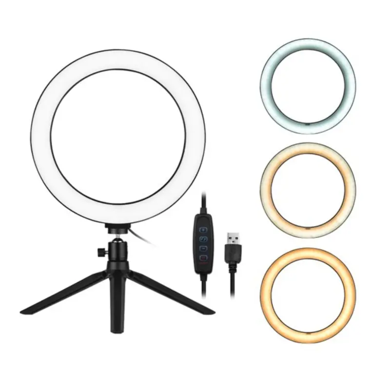 Vidpro RL10 LED 10'' Ring Light W/Mini Tripod & Ball Head